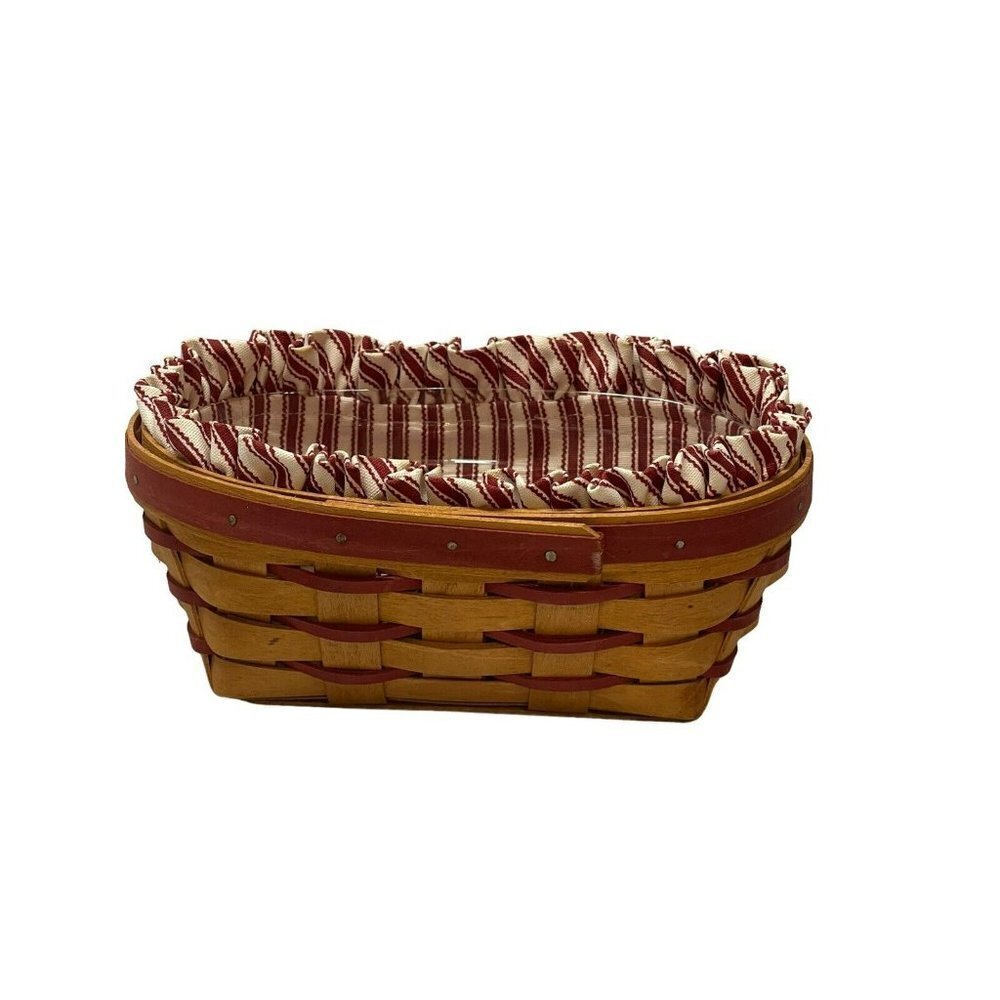 Longaberger 1995 Sweetheart Series Be Mine Oval Basket With Liner And Protector